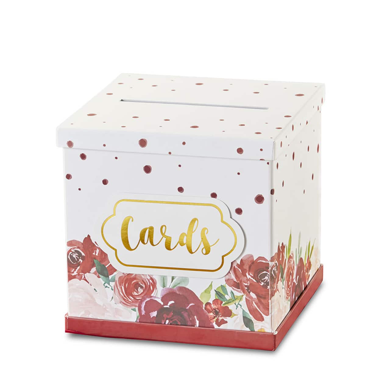 Kate Aspen® Burgundy Blush Floral Collapsible Card Box